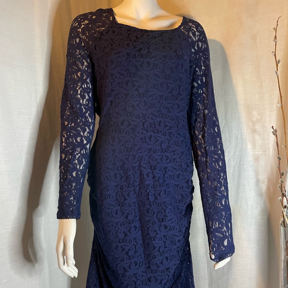 NWT Laundry by Shelli Segal Sz 12, Royal Blue Elbow Sleeve Lace Dress